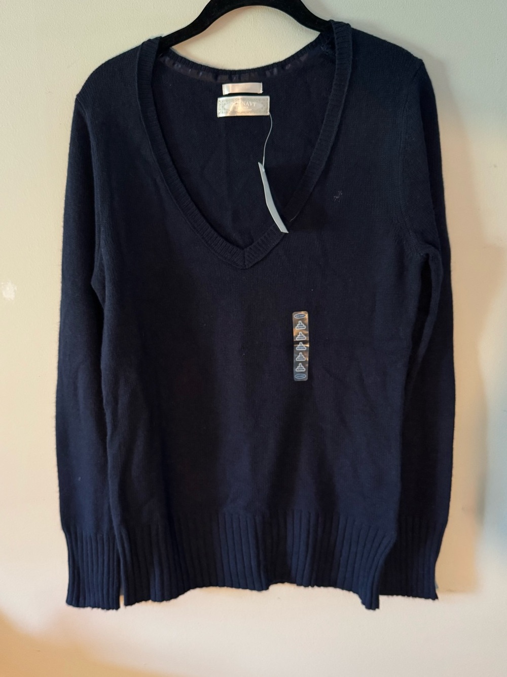 Vintage Old Navy Y2K NWT Perfect Fit Navy Layering V-Neck Knit Sweater Size L